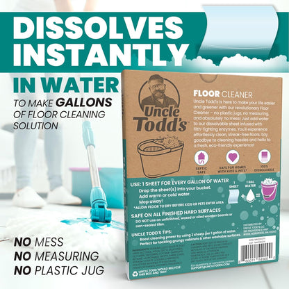 Uncle Todd's Floor Cleaner Sheets – 40 Psc, Enzyme Formula