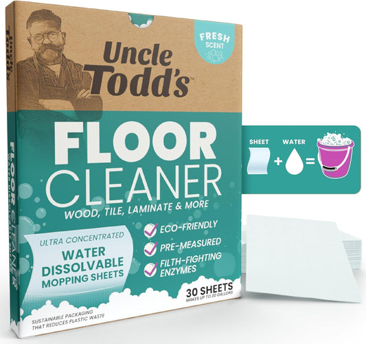 Uncle Todd's Floor Cleaner Sheets – 40 Psc, Enzyme Formula